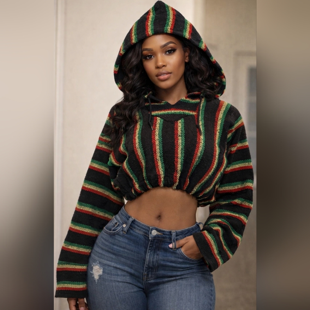 Rasta Baja Hoodie Custom Made. Size L